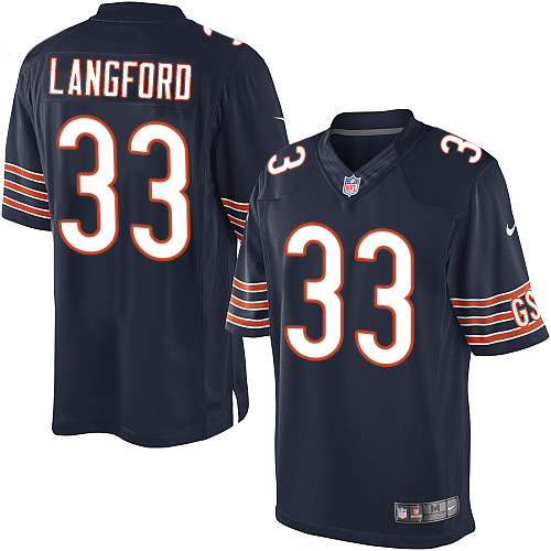 Youth Elite Jeremy Langford Nike Jersey Navy Blue Home - #33 NFL Chicago Bears